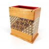 Caja de almacenamiento en marquetería tradicional Hakone Yosegi e interior de terciopelo, YOSEGI