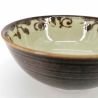 Cuenco de arroz de cerámica japonés, marrón y beige - GYO