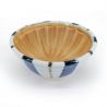 Petit bol japonais suribachi en céramique lignes, bleu et blanc - GYO