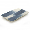 medium-sized thick rectangular plate white and blue RURI TOKUSA