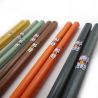 conjunto de palillos japoneses 5 colores de madera gatos MANEKINEKO