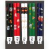 juego de 5 pares de palillos japoneses, MANEKINEKO, multicolor