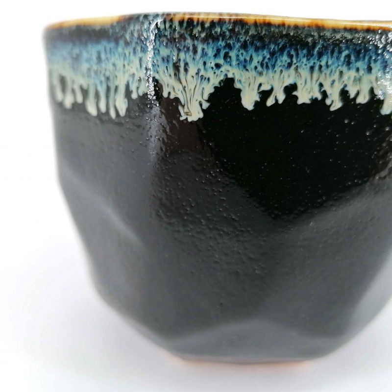 Bol en céramique pour cérémonie du thé, noir bord peinture infusée - CHUNYU