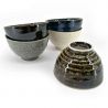 Juego de 5 tazas de té de cerámica japonesa, colores lisos - MUJI