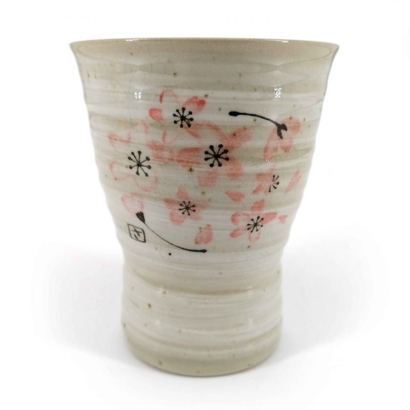 Mazagran in ceramica giapponese, grigio fiore di ciliegio - SAKURA