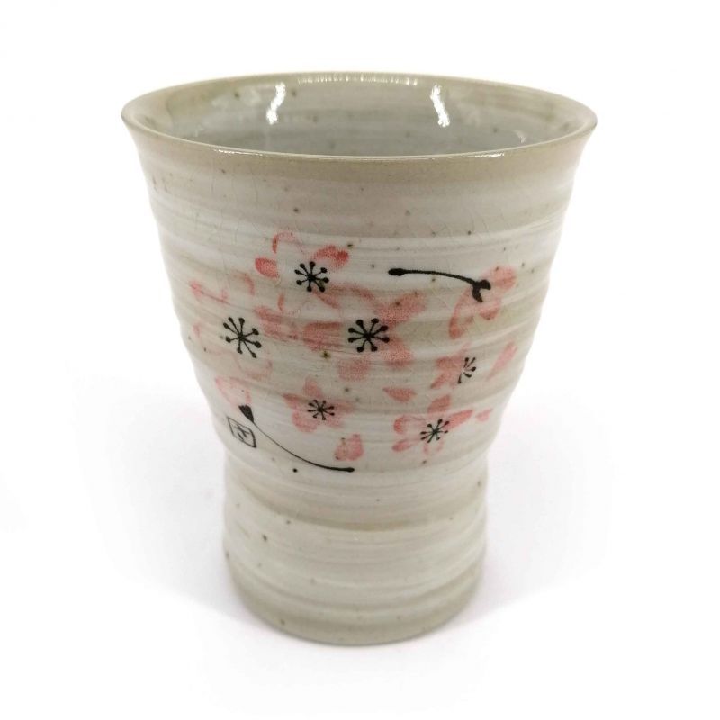 Mazagran japonais en céramique, gris fleurs de cerisier - SAKURA