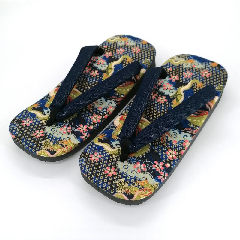 Paar japanische Zori-Sandalen aus Polyester, RYU