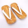 Paar japanische Zori-Sandalen aus rutschfestem Gummi, SHIRO, weiß