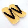 Pair of Japanese zori sandals in non-slip rubber, KURO, black