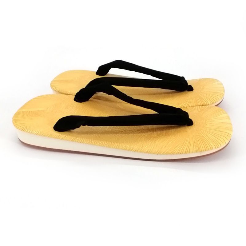 Pair of Japanese zori sandals in non-slip rubber, KURO, black