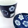 Tazza da tè in ceramica con piattino, blu e fiori - HANA CHIDORI