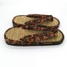 Paire de sandales japonaises zori en jonc de mer, KARAKUSA, marron