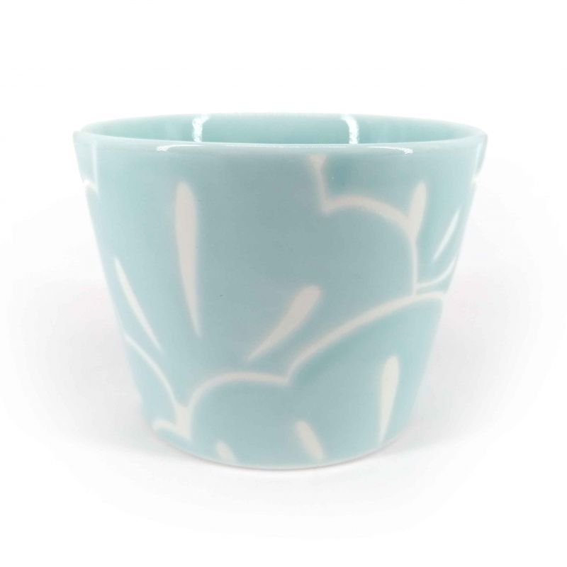 Japanese ceramic tea cup, blue and white - MATSU