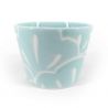 Taza de té de cerámica japonesa, azul y blanca - MATSU