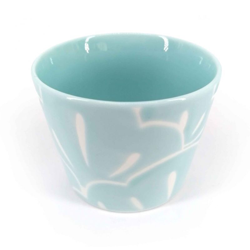 Japanese ceramic tea cup, blue and white - MATSU