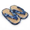 Paar japanische Sandalen Zori Seegras, SAKURA 63BL, blau
