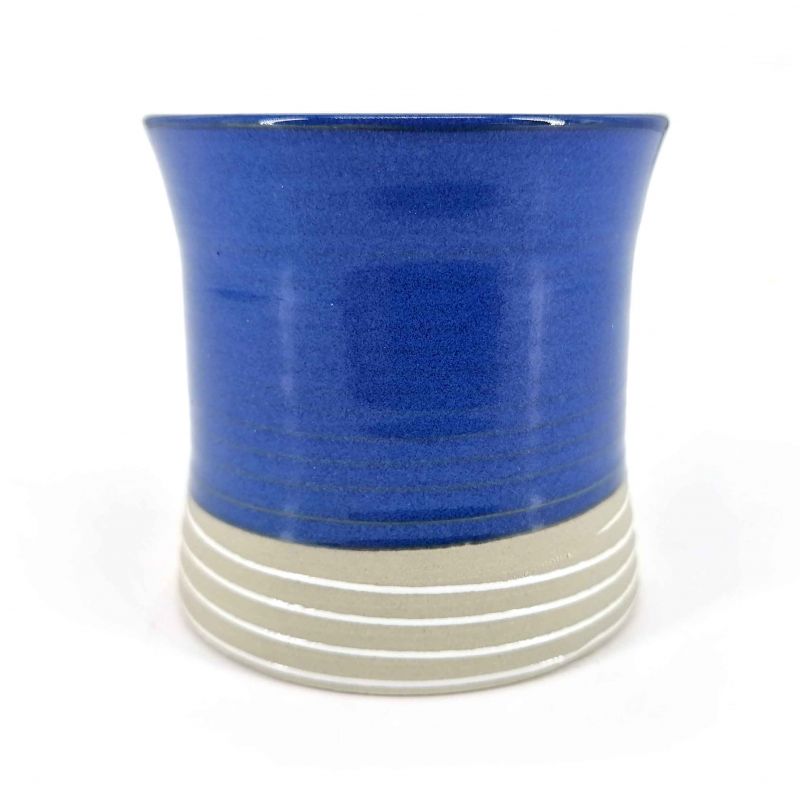 Tazza da tè giapponese svasata in ceramica, blu - SHIROI SEN