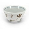 Japanese ceramic tea cup, gray and brown arabesques - ARABESUKU