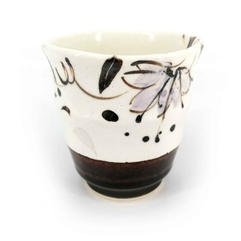 Japanese ceramic tea cup, brown - HANA ORIBE