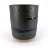 Tazza da tè in ceramica giapponese, linea marrone e blu - RAIN