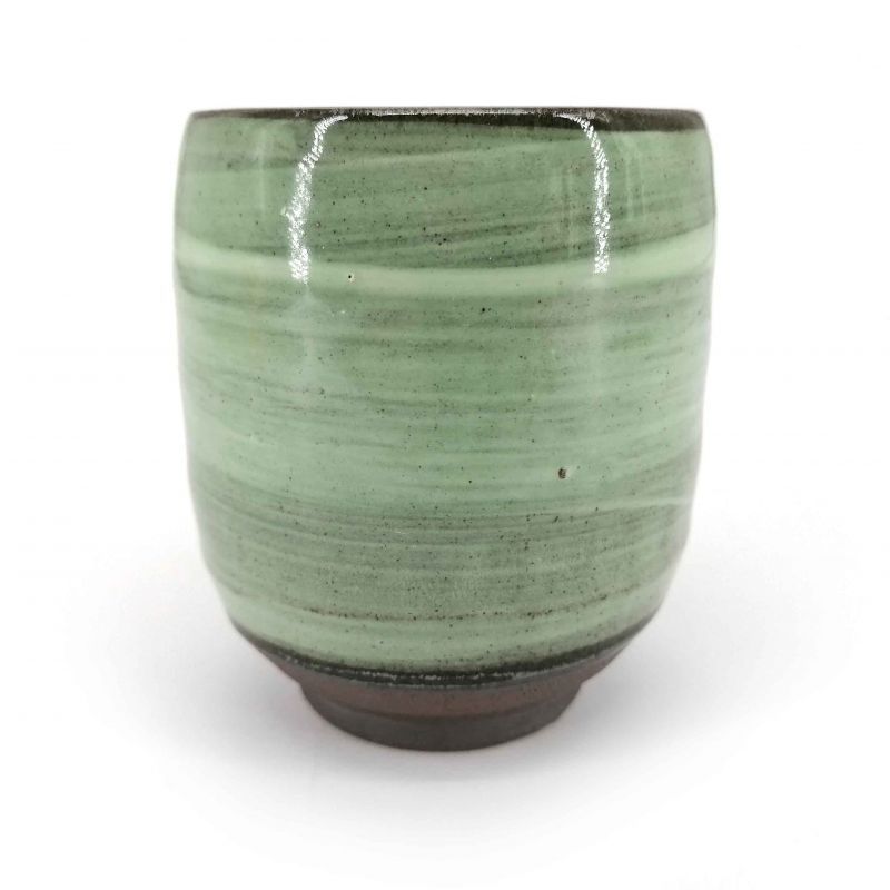 Japanese ceramic tea cup, shades of green - NYUANSU