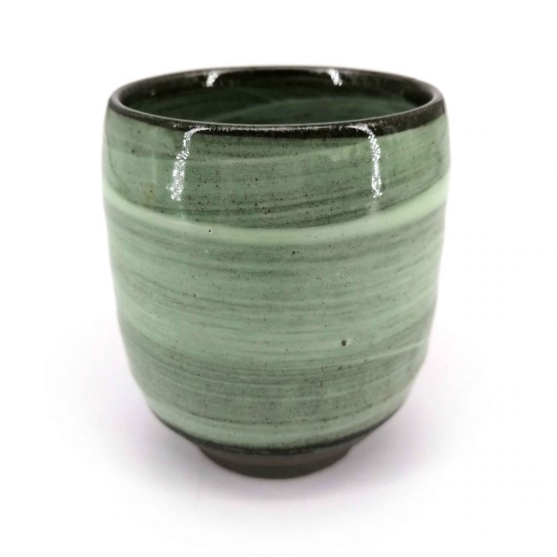 Japanese ceramic tea cup, shades of green - NYUANSU