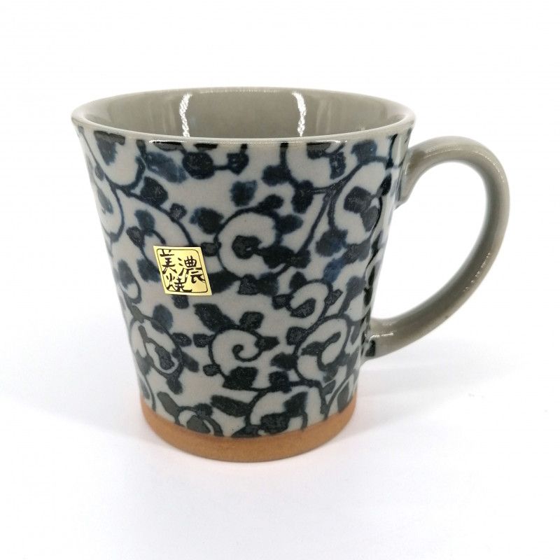 Japanese Blue ceramic mug - AO KARAKUSA