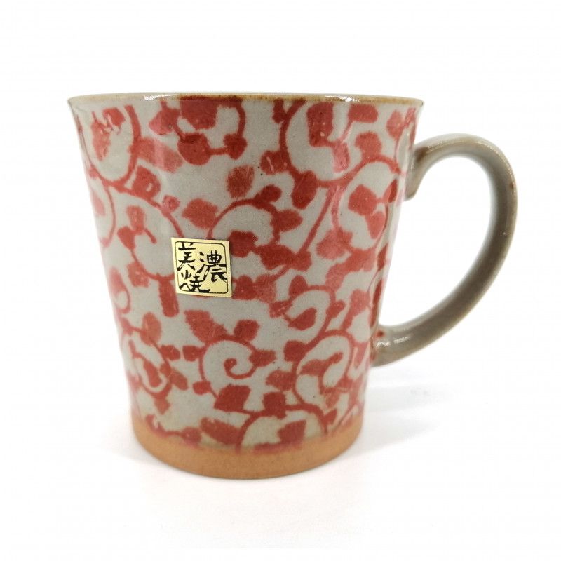 Mug japonais en céramique rouge - AKA KARAKUSA