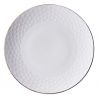 Japanische runde Platte in weißer Keramik, ASANOHA, Sterne