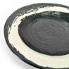 Japanese black ceramic brush plate - MIGAKIMASU