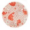 Piatto fondo rotondo in ceramica, motivo rosso, pesce e sakura - SHIPPO