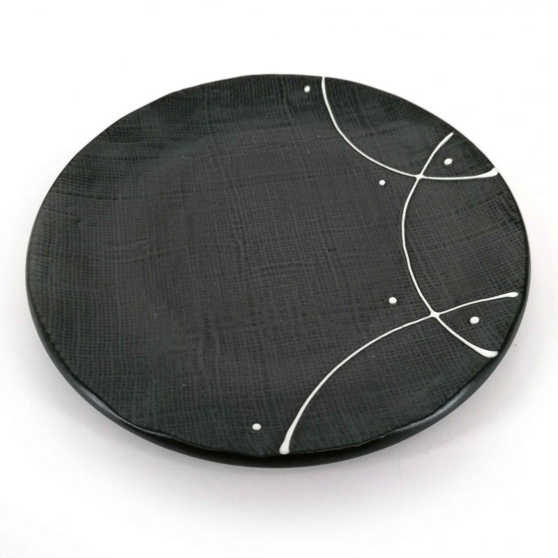 Kleine japanische Platte aus minimalistischer schwarzer Keramik - MINIMARISUTO