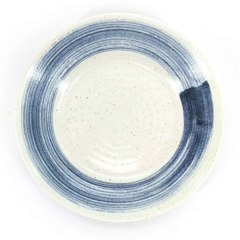 Assiette japonaise en céramique motifs BURASHI - Bleu