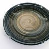 Kleine japanische Keramikplatte mit braunen Kreisen - CHAIRO NO EN