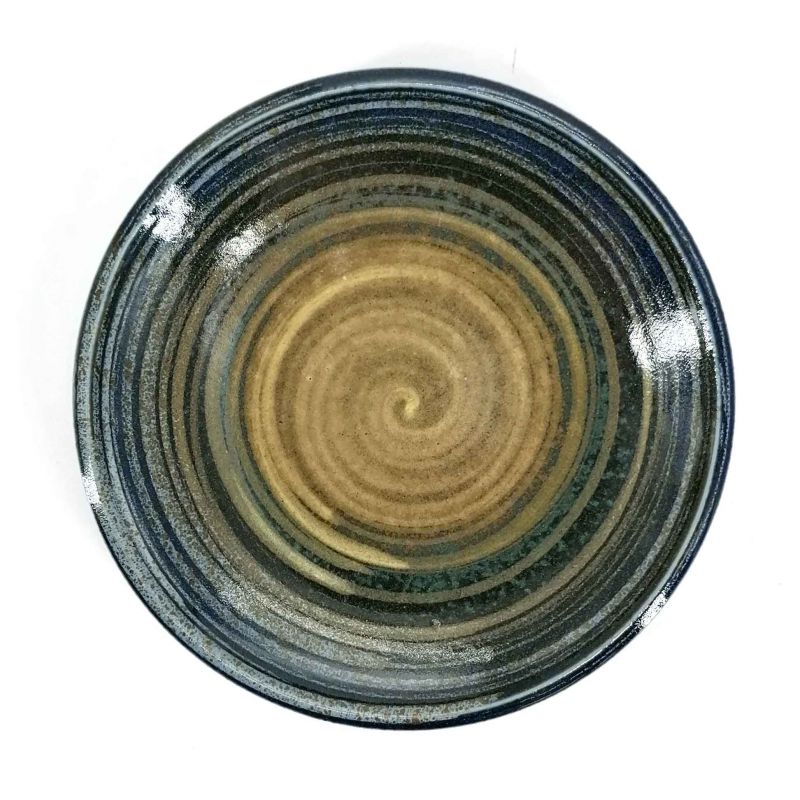 Petite assiette japonaise en céramique cercles marrons - CHAIRO NO EN