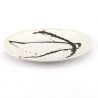 Round ceramic plate, white and brown - PEINTOCHIPPU