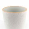 Japanische Keramik Teetasse, weiß, Wirbel - SENPU