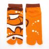 Chaussettes japonaises tabi en coton, KINGYO, marron