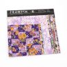 Set di 12 foglie quadrate giapponesi viola - YUZEN WASHI PAPER