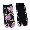 Chaussettes japonaises tabi en coton motif fleurs de cerisier, SAKURA, couleur au choix, 22 - 25cm