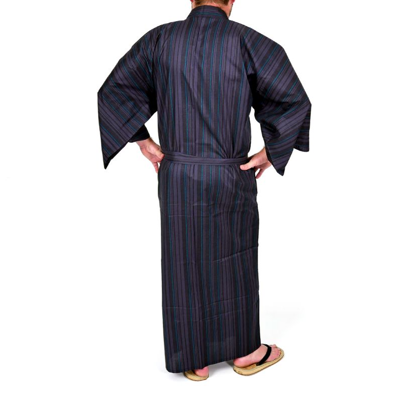 Yukata japonais en coton pour homme TATESHIMA