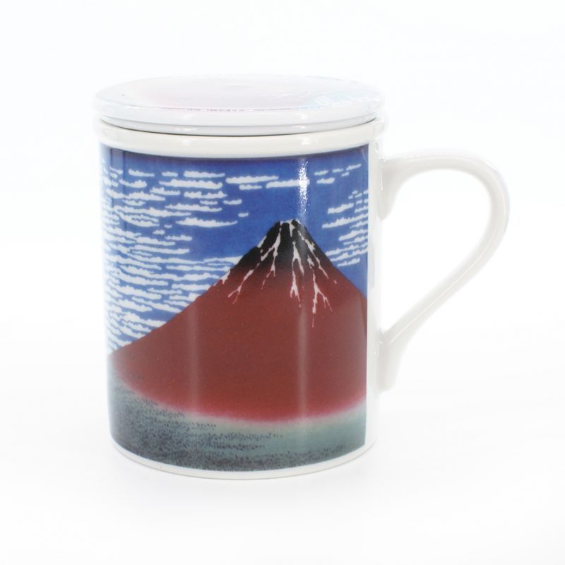 cup with lid and fujisan pictures white GAIFÛKAISEI