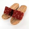 el par de zuecos de madera japoneses, GETA 3062A, roja