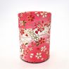 Japanische blaue oder rosa Teedose aus Washi-Papier, YUZEN HANA, 40 g oder 100 g
