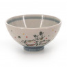 tea bowl with cat patterns blue KITARU FUKU NEKO