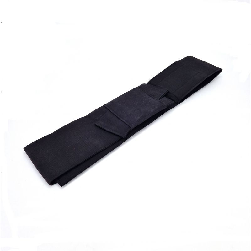 Cinturón obi tradicional japonés de poliéster con velcro, negro