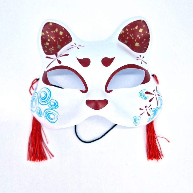 Japanese red and gold dragonfly cat mask - TOMBO