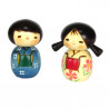 Duo japanischer Holzpuppen - Kokeshi , NAKAYOSHI, Kinder