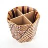 YOSEGI octagonal pencil holder covered with traditional Hakone marquetry
