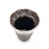 Japanese ceramic mazagran, black spotted white - HANTEN